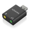 AISENS Conversor USB-A a Audio 48KHz, USB-A/M-2xJack 3.5/H, Negro AISENS Conversor USB-A a Audio 48KHz, USB-A/M-2xJack 3.5/H, Negro