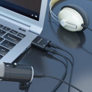 AISENS Conversor USB-A a Audio 48KHz, USB-A/M-2xJack 3.5/H, Negro