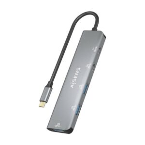 AISENS Hub USB 3.2 Gen1 5G USB-C, USB-C/M-1xUSB-C PD100W/H-1xUSB-C/H-3xUSB-A/H, Gris, 15cm AISENS Hub USB 3.2 Gen1 5G USB-C, USB-C/M-1xUSB-C PD100W/H-1xUSB-C/H-3xUSB-A/H, Gris, 15cm