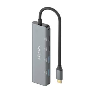 AISENS Hub USB 3.2 Gen1 5G USB-C, USB-C/M-2xUSB-C/H-2xUSB-A/H, Gris, 15 cm AISENS Hub USB 3.2 Gen1 5G USB-C, USB-C/M-2xUSB-C/H-2xUSB-A/H, Gris, 15 cm