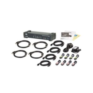 ATEN Switch KVMP™ DisplayPort 4K MST USB 3.0 de 4 puertos (cables incluidos)