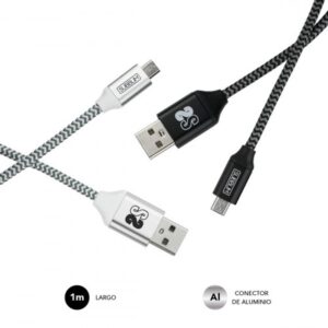 SUBBLIM PACK 2 CABLES USB A MICRO USB (2.4A) 1M BLACK/SILVER SUBBLIM PACK 2 CABLES USB A MICRO USB (2.4A) 1M BLACK/SILVER