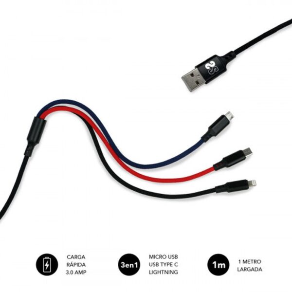 CABLE SUBBLIM PREMIUM 3IN1 (MICRO USB+TYPE C+LIGHTING)