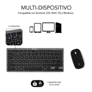 TECLADO + MOUSE SUBBLIM WIRELESS COMPACT DUAL GREY