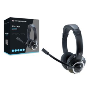 Conceptronic POLONA Auriculares Alámbrico Diadema Llamadas/Música USB tipo A Negro