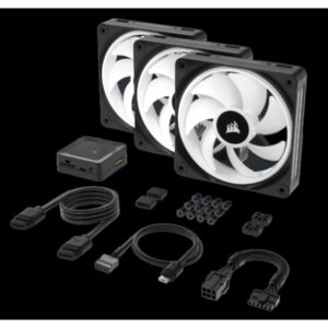 Corsair Air CO-9051002-WW sistema de refrigeración para ordenador Carcasa del ordenador Ventilador 12 cm Negro, Blanco 3 pieza(s)