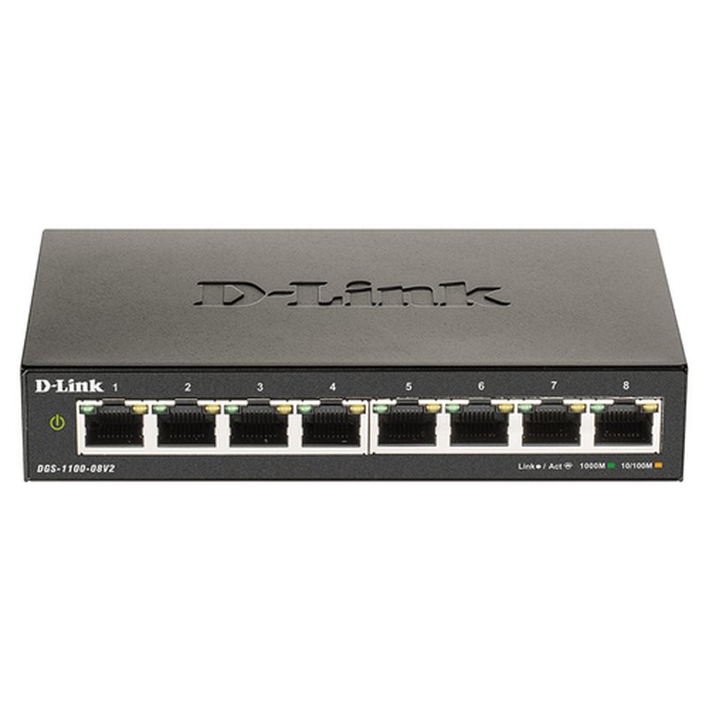 D-Link DGS-1100-08V2 switch Gestionado L2 Gigabit Ethernet (10/100/1000) Negro