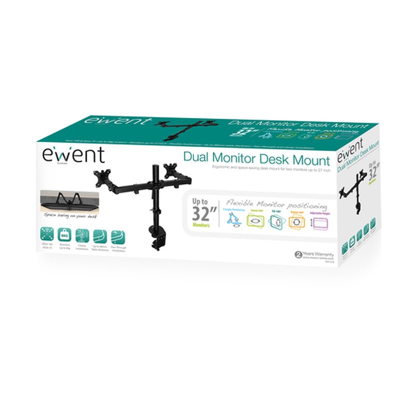 Ewent EW1512 soporte para monitor 81,3 cm (32") Negro Escritorio Ewent EW1512 soporte para monitor 81,3 cm (32") Negro Escritorio - Imagen 11