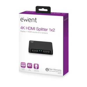Ewent EW3720 divisor de video HDMI 2x HDMI