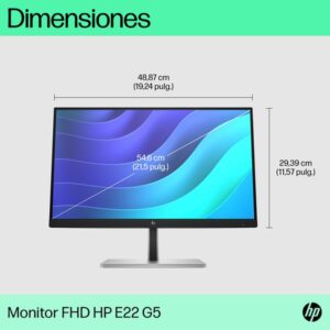 HP E-Series E22 G5 54,6 cm (21.5") 1920 x 1080 Pixeles Full HD LED Negro, Plata