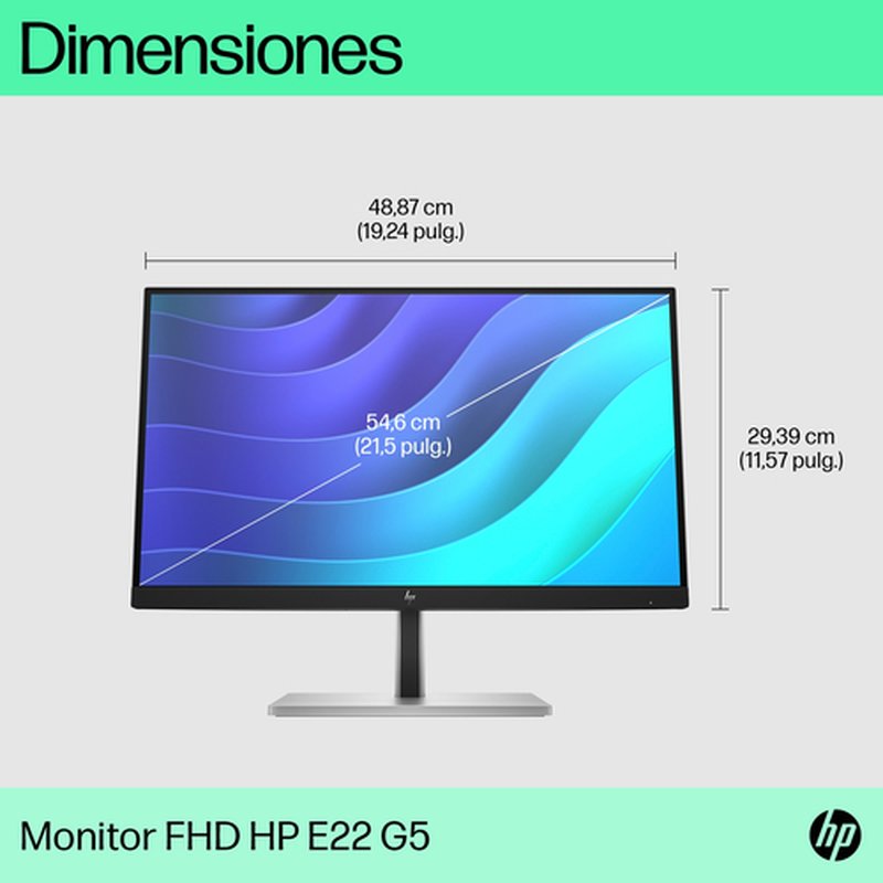 HP E-Series E22 G5 54,6 cm (21.5") 1920 x 1080 Pixeles Full HD LED Negro, Plata - Imagen 3