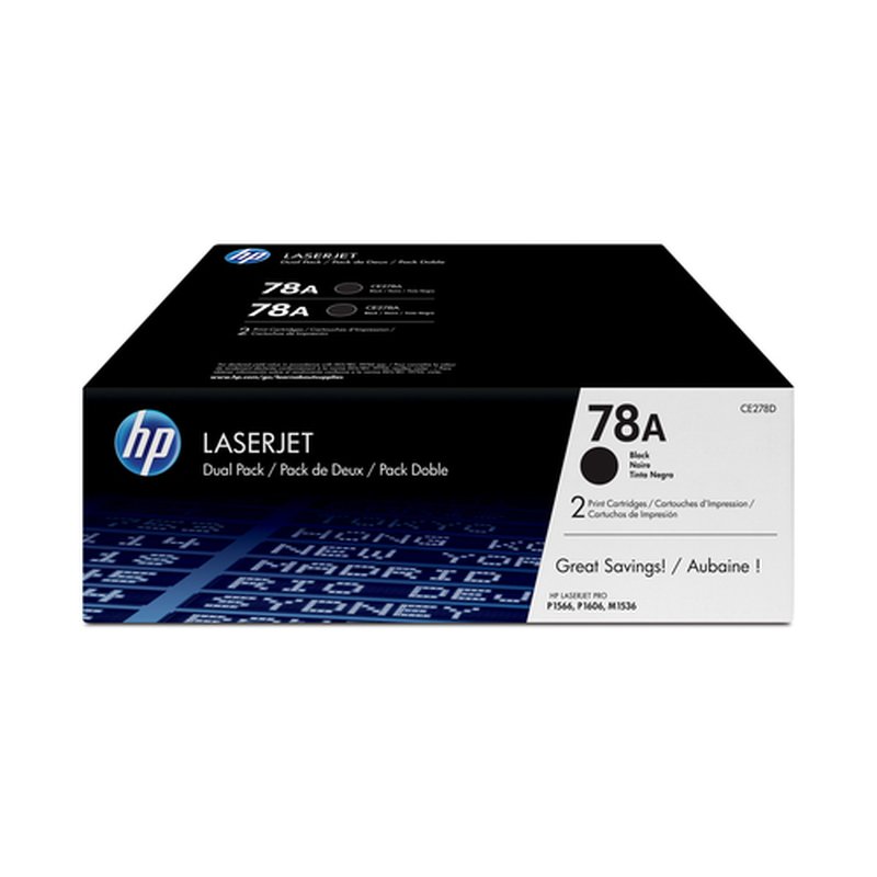 HP Pack de ahorro de 2 cartuchos de tóner original LaserJet 78A negro - Imagen 2