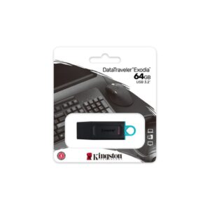 Kingston Technology DataTraveler Exodia unidad flash USB 64 GB USB tipo A 3.2 Gen 1 (3.1 Gen 1) Negro, Turquesa Kingston Technology DataTraveler Exodia unidad flash USB 64 GB USB tipo A 3.2 Gen 1 (3.1 Gen 1) Negro, Turquesa