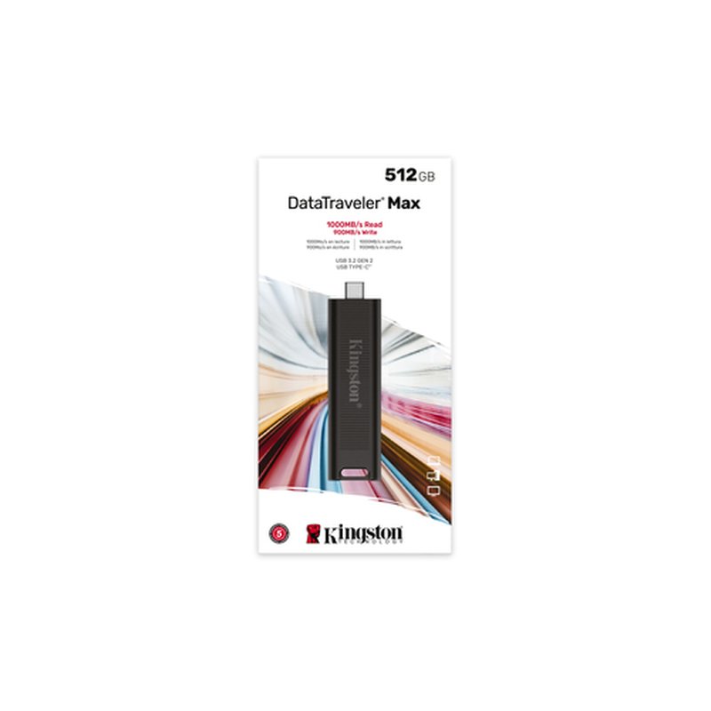 Kingston Technology DataTraveler Max unidad flash USB 512 GB USB Tipo C 3.2 Gen 2 (3.1 Gen 2) Negro Kingston Technology DataTraveler Max unidad flash USB 512 GB USB Tipo C 3.2 Gen 2 (3.1 Gen 2) Negro - Imagen 9
