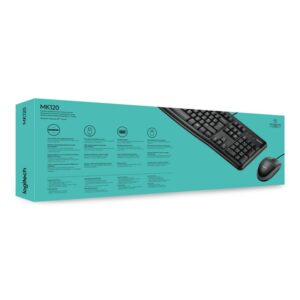 Logitech Desktop MK120 teclado Ratón incluido USB QWERTY Inglés internacional Negro