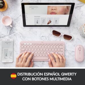 Logitech K380 Multi-Device teclado Bluetooth QWERTY Español Rosa