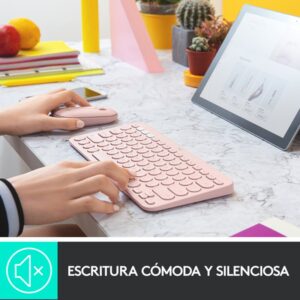 Logitech K380 Multi-Device teclado Bluetooth QWERTY Español Rosa