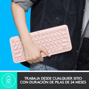 Logitech K380 Multi-Device teclado Bluetooth QWERTY Español Rosa