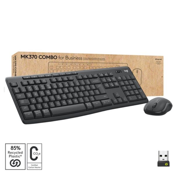 Logitech MK370 Combo for Business teclado Ratón incluido RF Wireless + Bluetooth QWERTY Internacional de EE.UU. Grafito