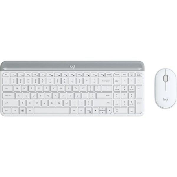 Logitech MK470 teclado Ratón incluido RF inalámbrico QWERTY Nórdico Blanco