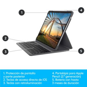 Logitech Slim Folio Pro Grafito Bluetooth QWERTY Español