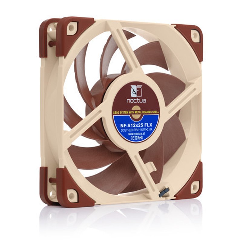 NOCTUA VENTILADOR CAJA NF-A12X25 FLX, 120MM FAN, 120X120X25MM, 12V, 2000RPM/1700RPM/1350RPM, 22,6 DB(A), 102,1 M3/H, 1,65 MM H2O, 3 PINES - Imagen 2