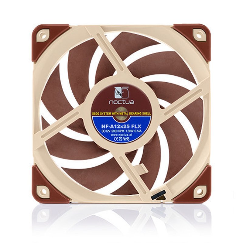 NOCTUA VENTILADOR CAJA NF-A12X25 FLX, 120MM FAN, 120X120X25MM, 12V, 2000RPM/1700RPM/1350RPM, 22,6 DB(A), 102,1 M3/H, 1,65 MM H2O, 3 PINES - Imagen 4