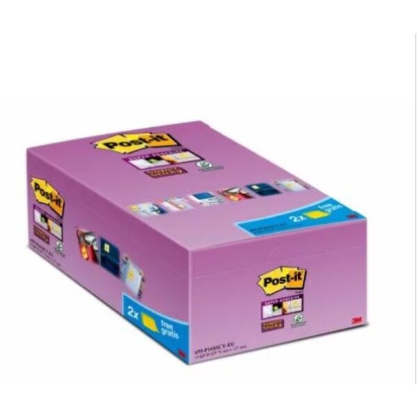 PACK 4 BLOCS 270 HOJAS NOTAS ADHESIVAS 76X76MM SUPER STICKY CANARY YELLOW 2028-SSCYPPX4 POST-IT 7100321358