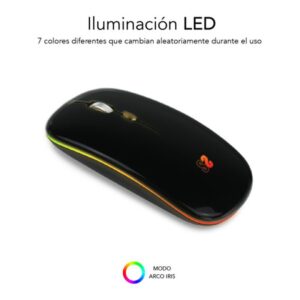 MOUSE SUBBLIM WIRELESS OPTICAL DUAL SLIM RGB BLACK