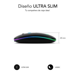 MOUSE SUBBLIM WIRELESS OPTICAL DUAL SLIM RGB BLACK
