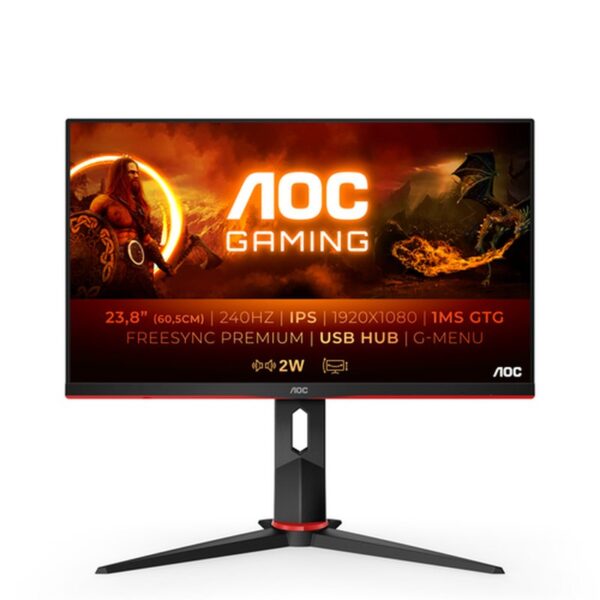 Reacondicionado | AOC G2 24G2ZU/BK LED display 60,5 cm (23.8") 1920 x 1080 Pixeles Full HD Negro, Rojo
