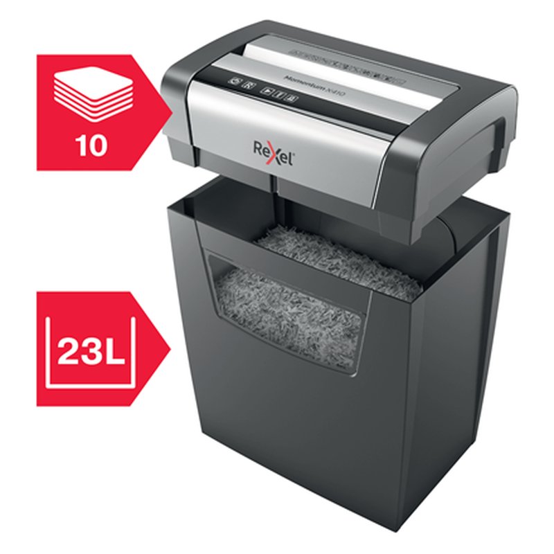 Rexel Momentum X410 triturador de papel Corte en partículas Negro, Gris Rexel Momentum X410 triturador de papel Corte en partículas Negro, Gris - Imagen 6