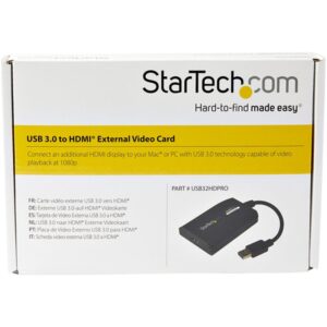 StarTech.com Adaptador Gráfico Externo Multi Monitor USB 3.0 a HDMI HD Certificado DisplayLink para Mac y PC StarTech.com Adaptador Gráfico Externo Multi Monitor USB 3.0 a HDMI HD Certificado DisplayLink para Mac y PC