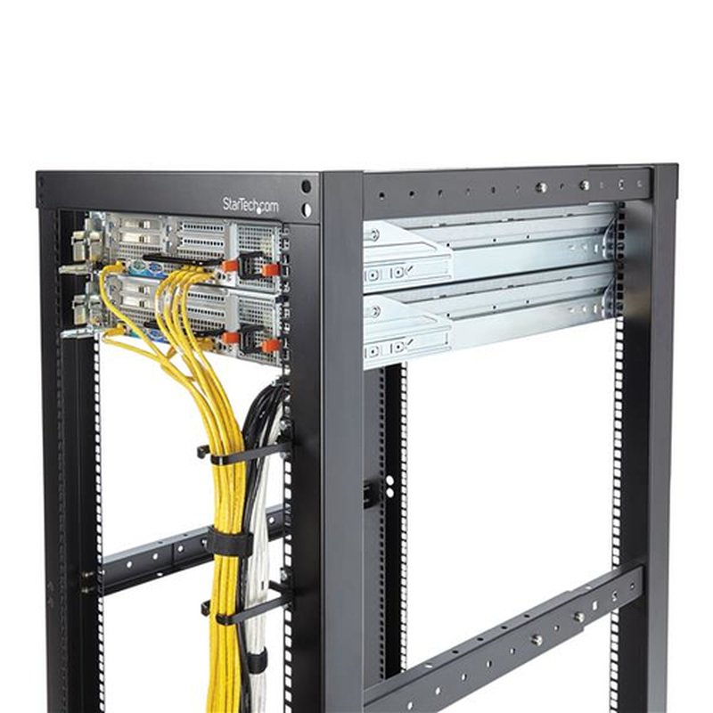 StarTech.com Anilla Pasacables en D Vertical 1U para Gestión de Cableado en Armarios Racks - Guiacables 4,5x10cm - Imagen 4