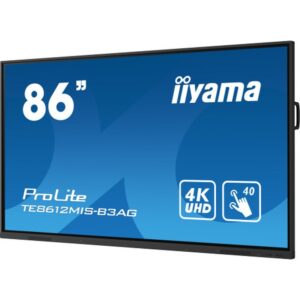 iiyama TE8612MIS-B3AG pantalla de señalización Diseño de quiosco 2,18 m (86") LCD Wifi 400 cd / m² 4K Ultra HD Negro Pantalla táctil Procesador incorporado Android 11 24/7