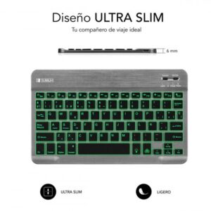 TECLADO SUBBLIM SMART BACKLIT BLUETOOTH RETROILUMINDO GRIS