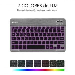 TECLADO SUBBLIM SMART BACKLIT BLUETOOTH RETROILUMINDO GRIS