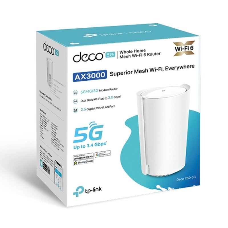 TP-Link Deco X50-5G Doble banda (2,4 GHz / 5 GHz) Wi-Fi 6 (802.11ax) Blanco 3 Interno TP-Link Deco X50-5G Doble banda (2,4 GHz / 5 GHz) Wi-Fi 6 (802.11ax) Blanco 3 Interno - Imagen 3