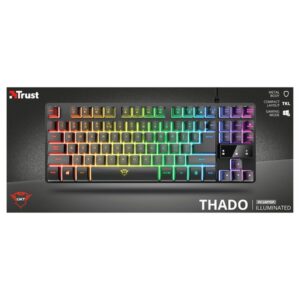 Trust GXT 833 Thado teclado USB Español Negro, Plata