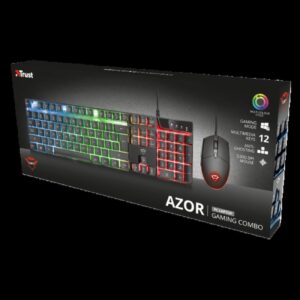 Trust GXT 838 Azor Gaming Combo teclado Ratón incluido Juego USB QWERTY Español Negro