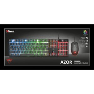 Trust GXT 838 Azor Gaming Combo teclado Ratón incluido Juego USB QWERTY Español Negro