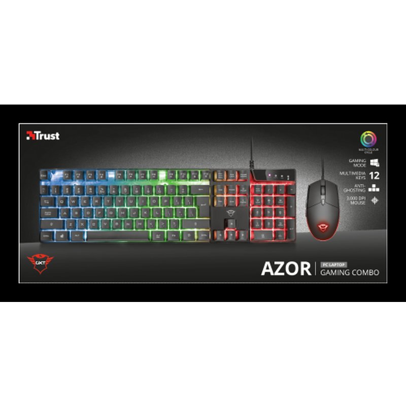 Trust GXT 838 Azor Gaming Combo teclado Ratón incluido Juego USB QWERTY Español Negro - Imagen 15