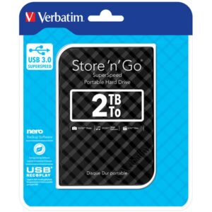 Verbatim Disco Duro Portátil Store 'n' Go USB 3.0 de 2 TB en color Negro