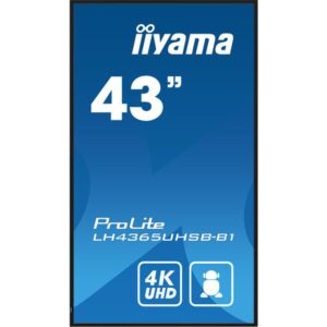Alternative view of iiyama LH4365UHSB-B1 pantalla de señalización Diseño de quiosco 108 cm (42.5") LED Wifi 800 cd / m² 4K Ultra HD Negro Procesador incorporado Android 11 24/7