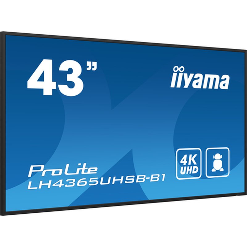 iiyama LH4365UHSB-B1 pantalla de señalización Diseño de quiosco 108 cm (42.5") LED Wifi 800 cd / m² 4K Ultra HD Negro Procesador incorporado Android 11 24/7 - Imagen 3