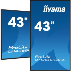 iiyama LH4365UHSB-B1 pantalla de señalización Diseño de quiosco 108 cm (42.5") LED Wifi 800 cd / m² 4K Ultra HD Negro Procesador incorporado Android 11 24/7