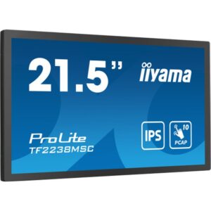 iiyama TF2238MSC-B1 pantalla de señalización Pizarra de caballete digital 55,9 cm (22") LED 600 cd / m² Full HD Negro Pantalla táctil