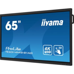 iiyama TE6514MIS-B1AG pantalla de señalización Panel plano interactivo 165,1 cm (65") LCD Wifi 435 cd / m² 4K Ultra HD Negro Pantalla táctil Procesador incorporado Android 24/7