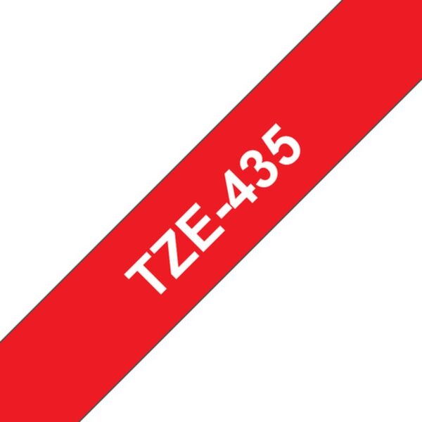 Brother TZE-435 cinta para impresora de etiquetas Blanco sobre rojo