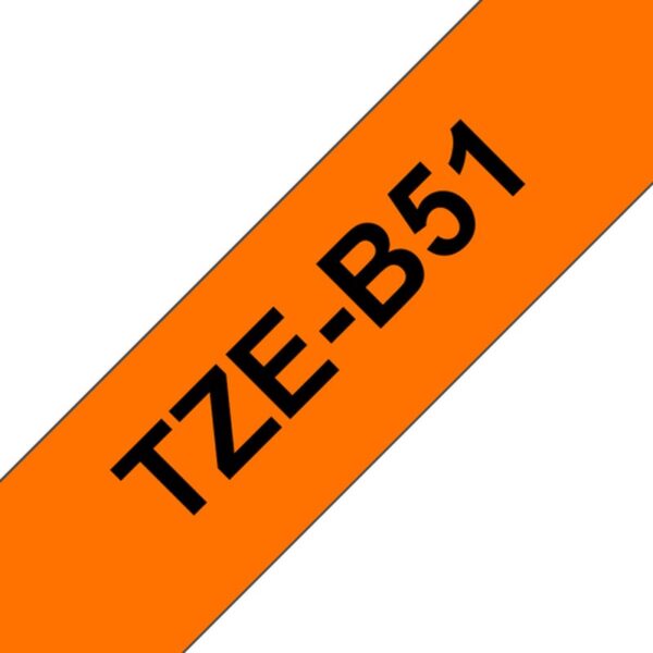 Brother TZE-B51 cinta para impresora de etiquetas Negro sobre naranja fluorescente